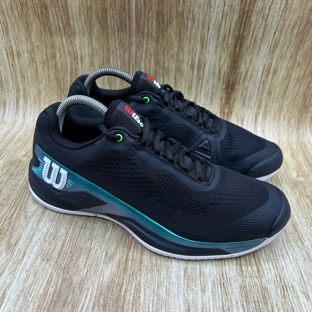 Wilson Rush Pro 4.0 Blade Men's Size 7.5 Tennis Shoes Black‎ Teal Sneakers NEW